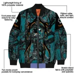 customized san jose sharks antlers motif teal black bomber jacket best selling