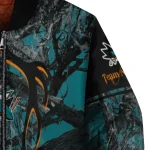 customized san jose sharks antlers motif teal black bomber jacket best selling