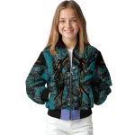 customized san jose sharks antlers motif teal black bomber jacket best selling