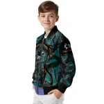customized san jose sharks antlers motif teal black bomber jacket best selling