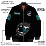 customized san jose sharks claw cut black bomber jacket best selling
