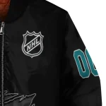 customized san jose sharks claw cut black bomber jacket best selling