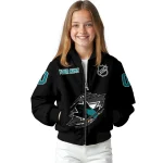 customized san jose sharks claw cut black bomber jacket best selling