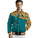 customized san jose sharks flag scratch effect teal varsity jacket best selling