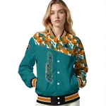 customized san jose sharks flag scratch effect teal varsity jacket best selling