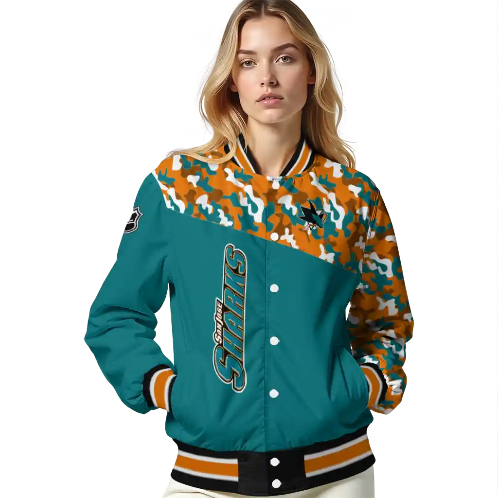 customized san jose sharks flag scratch effect teal varsity jacket latest model customized san jose sharks flag scratch effect teal varsity jacket latest model