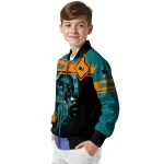 customized san jose sharks reaper hands teal black bomber jacket best selling
