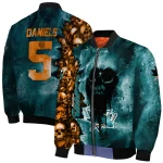 customized san jose sharks skull cluster teal bomber jacket best selling