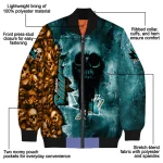 customized san jose sharks skull cluster teal bomber jacket best selling