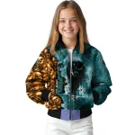 customized san jose sharks skull cluster teal bomber jacket best selling