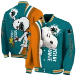 customized san jose sharks snoopy head teal varsity jacket best selling