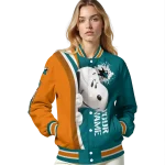 customized san jose sharks snoopy head teal varsity jacket best selling