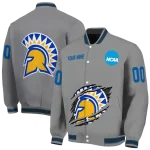 customized san jose state spartans feral slash grey varsity jacket best selling