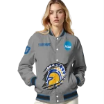 customized san jose state spartans feral slash grey varsity jacket best selling
