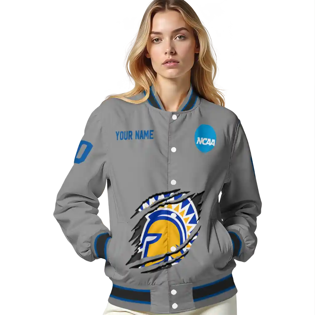 customized san jose state spartans feral slash grey varsity jacket latest model customized san jose state spartans feral slash grey varsity jacket latest model