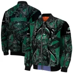 customized saskatchewan roughriders antlers motif green black bomber jacket best selling