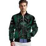 customized saskatchewan roughriders antlers motif green black bomber jacket best selling