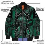customized saskatchewan roughriders antlers motif green black bomber jacket best selling