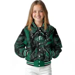 customized saskatchewan roughriders antlers motif green black varsity jacket best selling