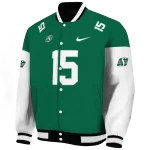 customized saskatchewan roughriders team patch green varsity jacket best selling