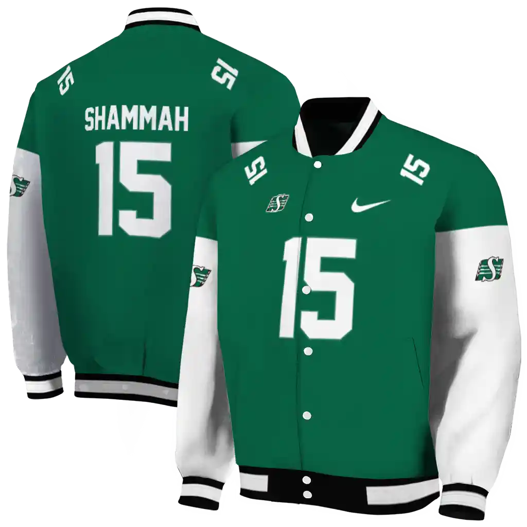 customized saskatchewan roughriders team patch green varsity jacket fashion forward customized saskatchewan roughriders team patch green varsity jacket fashion forward