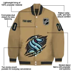 customized seattle kraken claw burst beige varsity jacket best selling