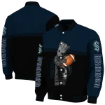 customized seattle kraken groot football blue black varsity jacket best selling