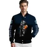 customized seattle kraken groot football blue black varsity jacket best selling