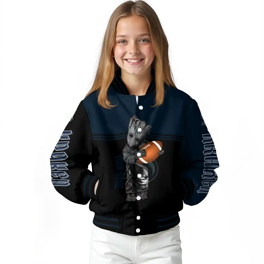 customized seattle kraken groot football blue black varsity jacket top rated customized seattle kraken groot football blue black varsity jacket top rated