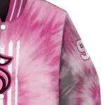customized seattle kraken pink tie dye pink varsity jacket best selling
