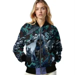 customized seattle kraken skull horde blue bomber jacket best selling