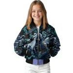customized seattle kraken skull horde blue bomber jacket best selling