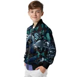 customized seattle kraken skull horde blue bomber jacket best selling