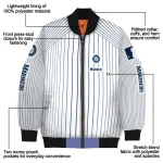 customized seattle mariners athlete pinstripes white bomber jacket best selling