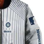 customized seattle mariners athlete pinstripes white bomber jacket best selling