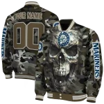 customized seattle mariners camouflage skull camouflage varsity jacket best selling