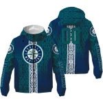 customized seattle mariners tribal swirls navy blue windbreaker jacket best selling