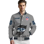 customized seattle seahawks claw marking grey varsity jacket best selling