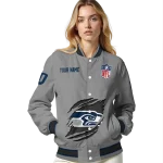 customized seattle seahawks claw marking grey varsity jacket best selling