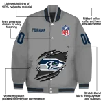customized seattle seahawks claw marking grey varsity jacket best selling