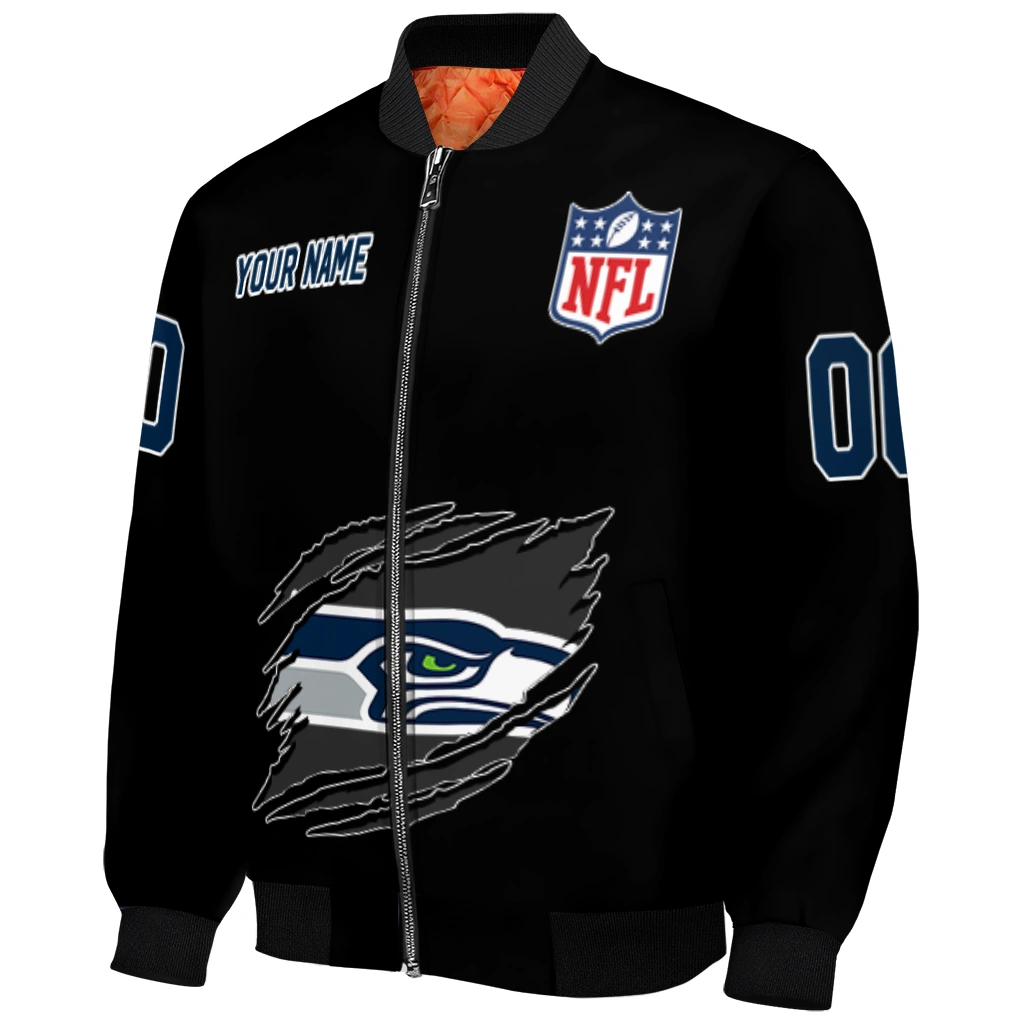 customized seattle seahawks claw scratch black bomber jacket fashion forward customized seattle seahawks claw scratch black bomber jacket fashion forward