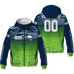 customized seattle seahawks pattern layers blue windbreaker jacket best selling