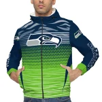 customized seattle seahawks pattern layers blue windbreaker jacket best selling