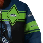 customized seattle seahawks reaper hands blue black bomber jacket best selling