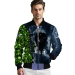 customized seattle seahawks skull cluster blue bomber jacket best selling
