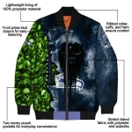customized seattle seahawks skull cluster blue bomber jacket best selling