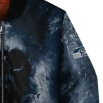 customized seattle seahawks skull cluster blue bomber jacket best selling