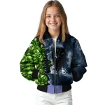 customized seattle seahawks skull cluster blue bomber jacket best selling