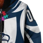 customized seattle seahawks stars and stripes slashes blue bomber jacket best selling