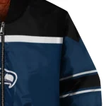 customized seattle seahawks stripe statement blue black bomber jacket best selling